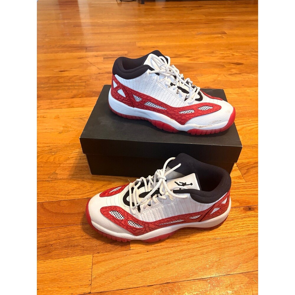 Jordan 11 Retro Low IE Red and white GS Size 6Y